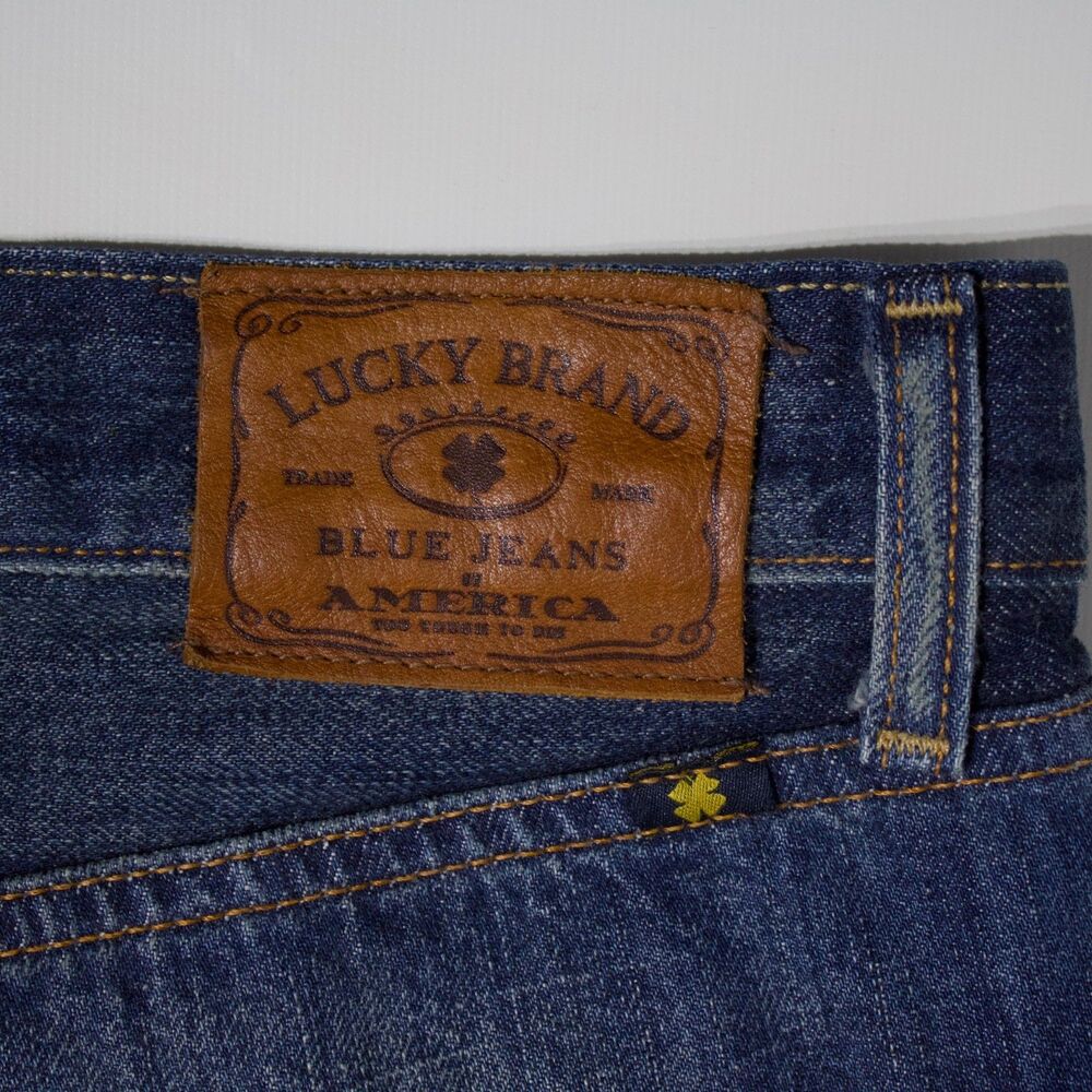 Lucky Brand 121 Heritage Slim Selvedge Distressed Jeans Dark Wash Men 36x32 (J2) - Picture 7 of 12